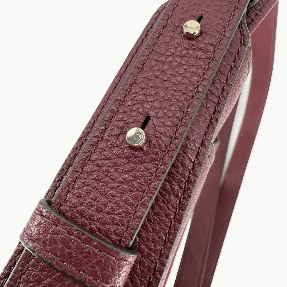 Kate Spade Leila North South Leather Crossbody OS Sherrywood Minimalist Classic - Picture 15 of 16